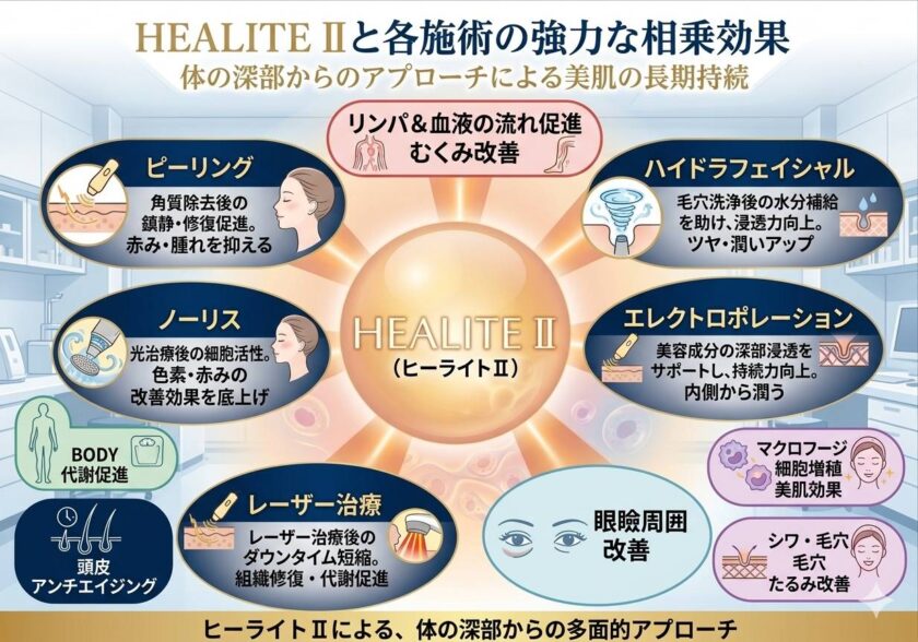 ヒーライト 他施術併用効果